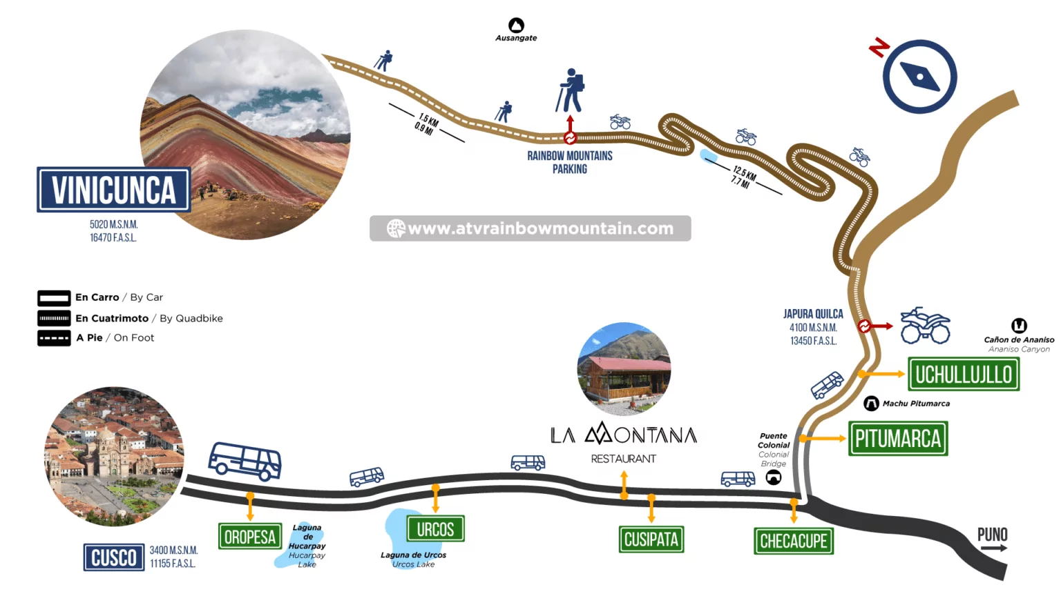Mapa de la Ruta a los Farallones de Tecsecocha – Sendero Natural